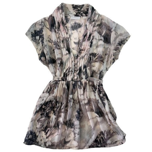 NY& Co.‎ Watercolor Tie cap sleeve shirt